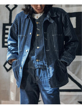 Non Stock Vintage 1930s Wabash Stripe Work Vest Railroad Workwear Jean Waistcoat